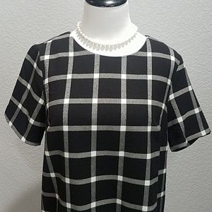 Forever 21 black + white plaid shift dress